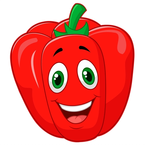 Red Capsicum Classroom Vegetable Transparent Sticker